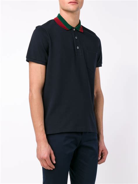 gucci polo navy|gucci shirts for men.